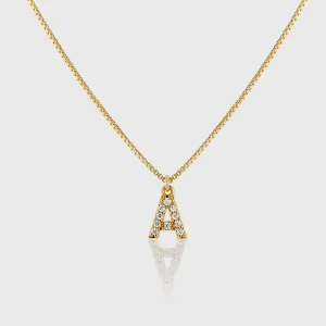 Pave Initial Charm Necklace