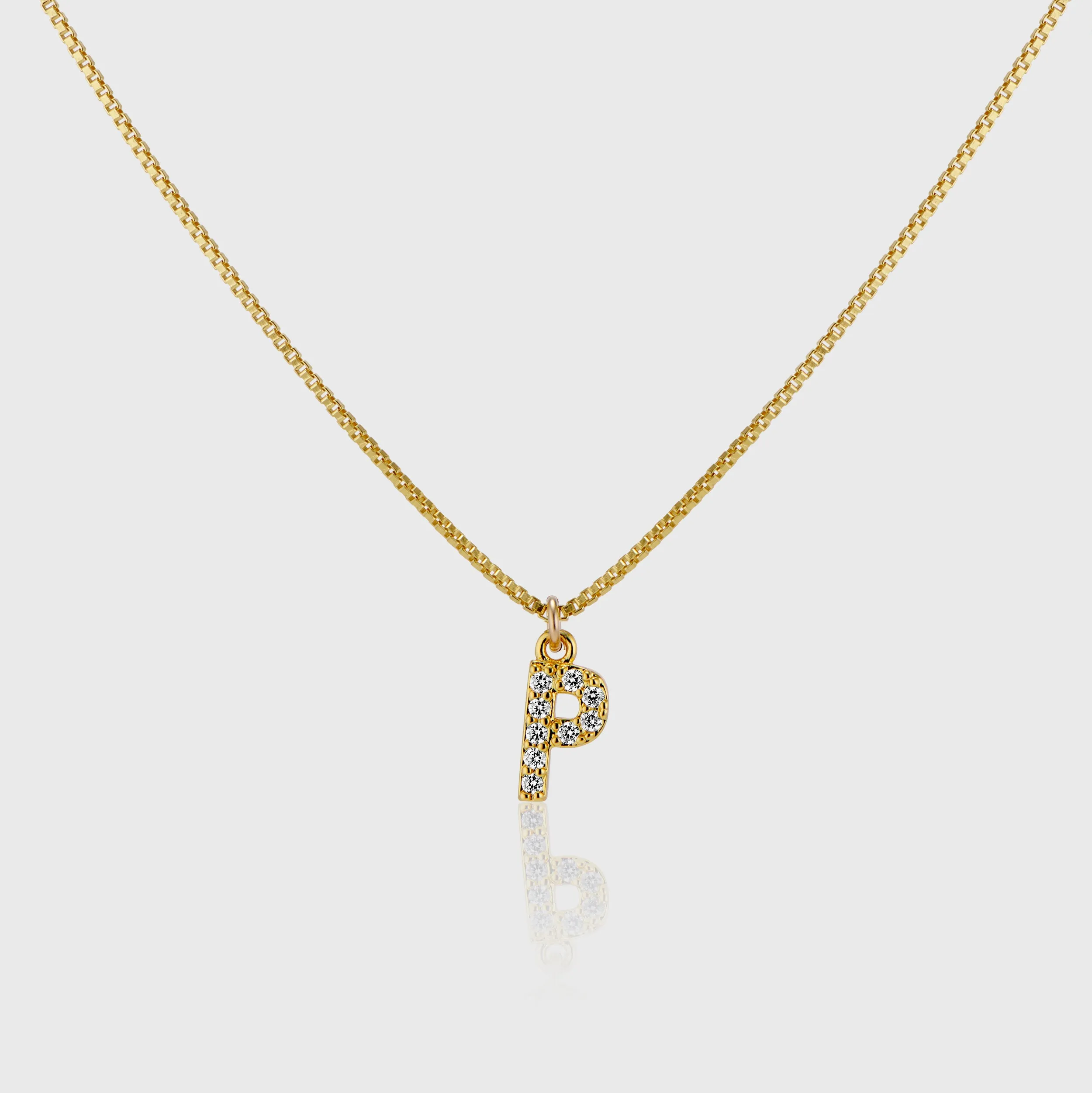 Pave Initial Charm Necklace