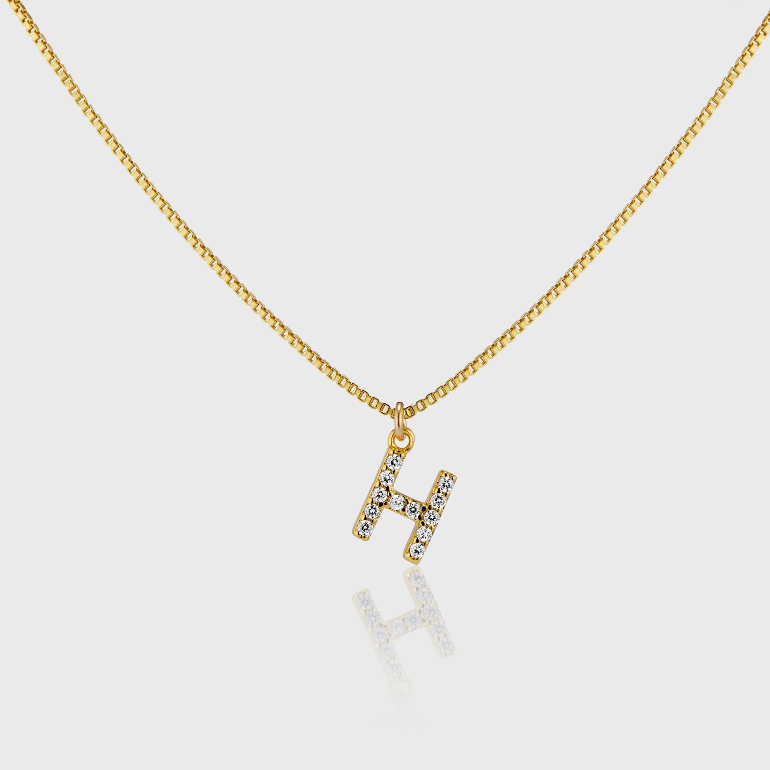 Pave Initial Charm Necklace