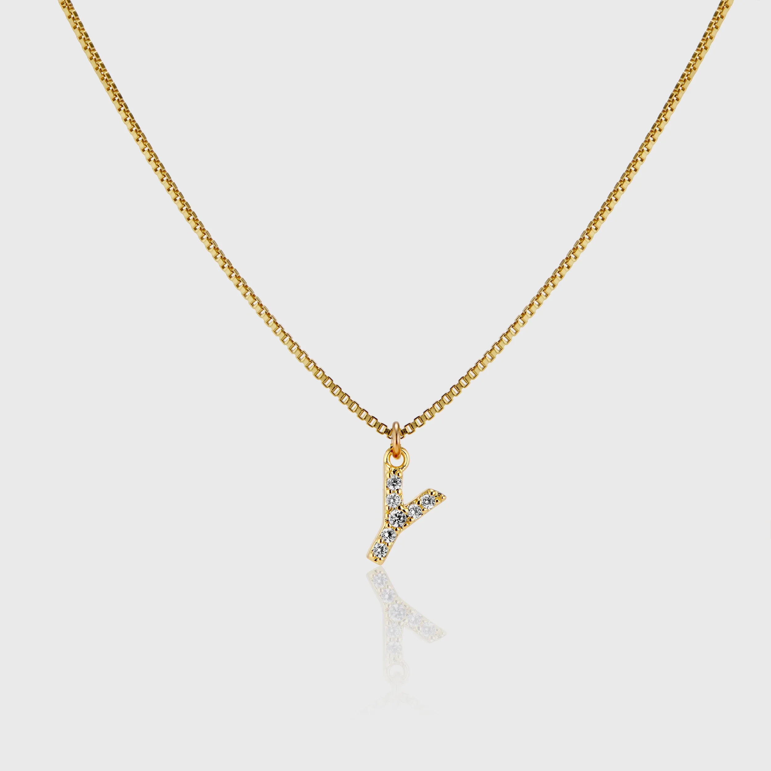 Pave Initial Charm Necklace