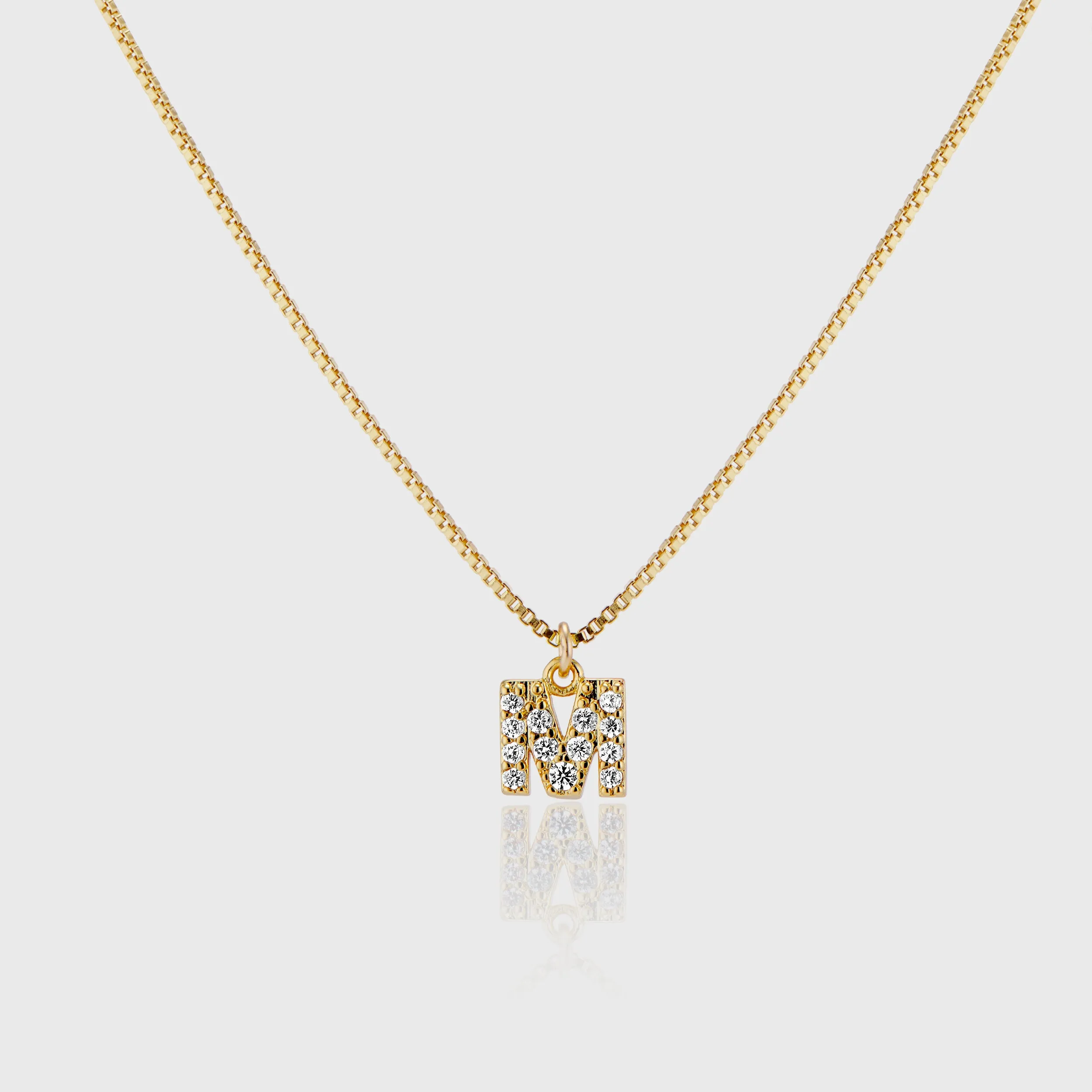 Pave Initial Charm Necklace
