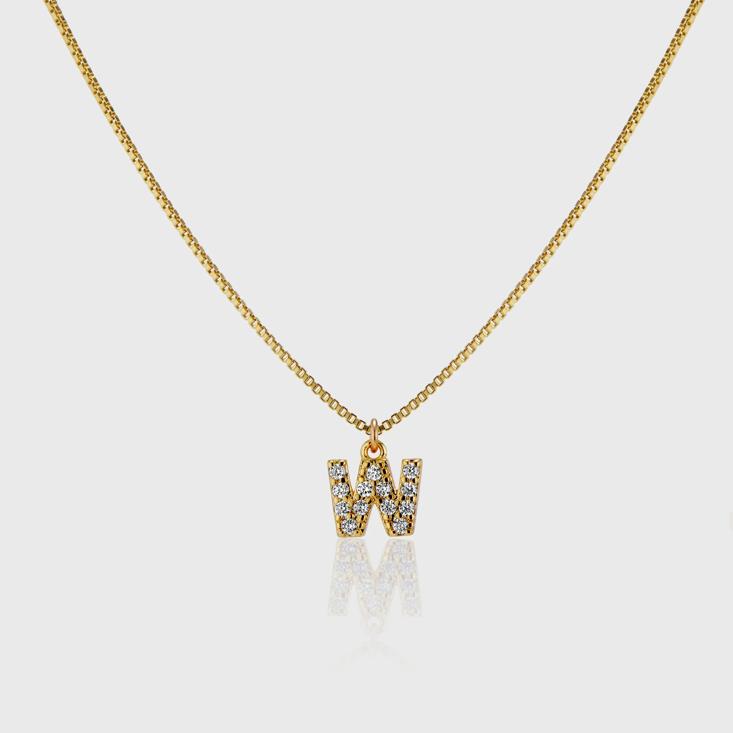 Pave Initial Charm Necklace