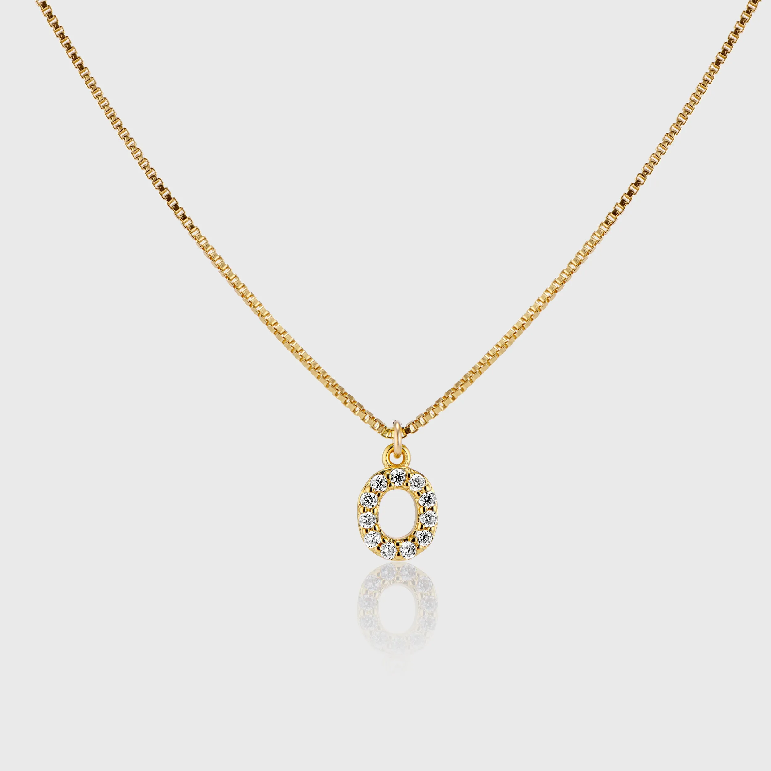 Pave Initial Charm Necklace