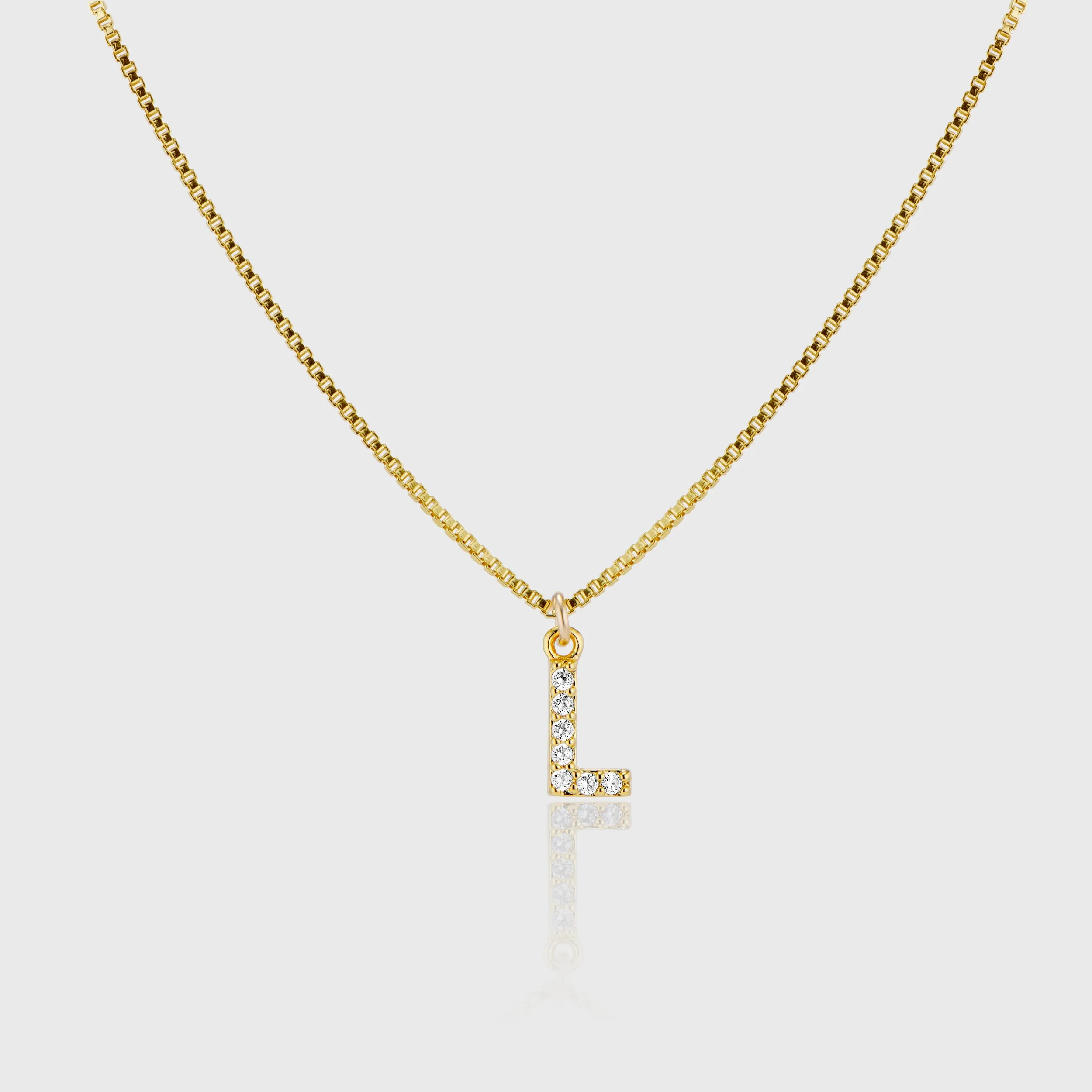 Pave Initial Charm Necklace