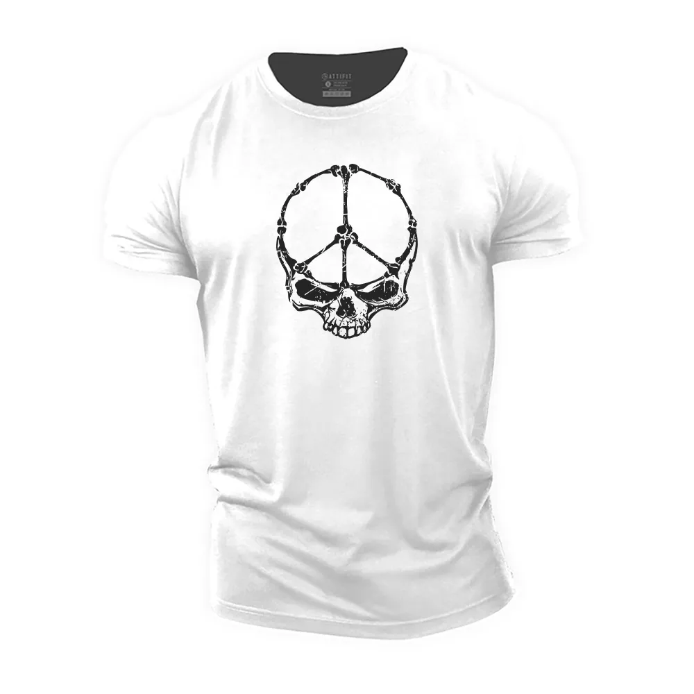 Peace Skull Cotton T-Shirt