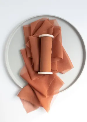 Pecan Brown Silk Gauze Ribbon