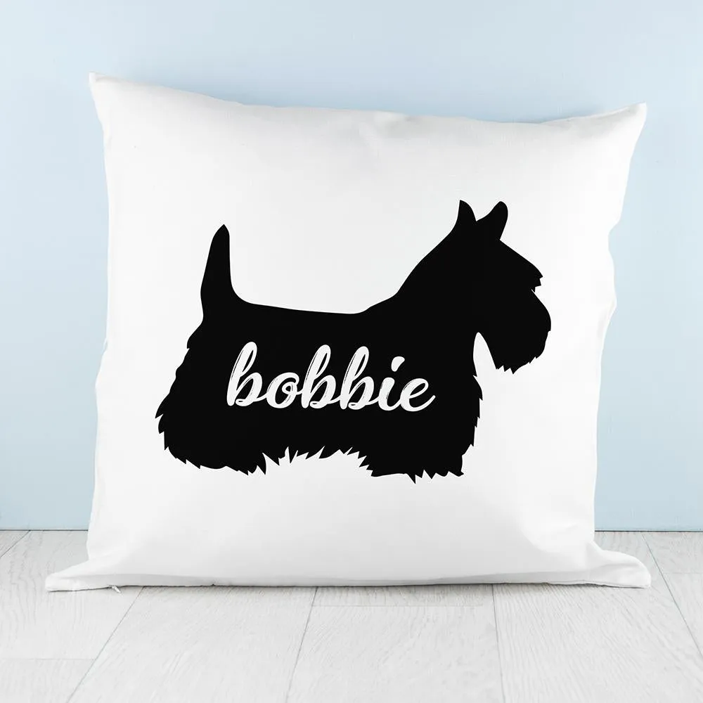 Personalised Scottish Terrier Silhouette Cushion Cover