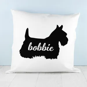 Personalised Scottish Terrier Silhouette Cushion Cover