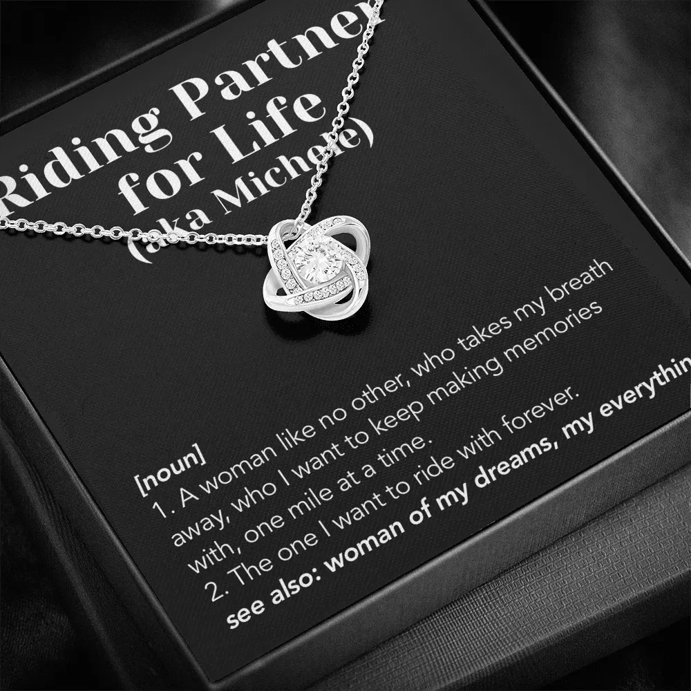 Personalized Riding Partner Meaning Love Knot Necklace