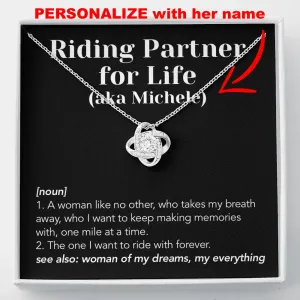 Personalized Riding Partner Meaning Love Knot Necklace