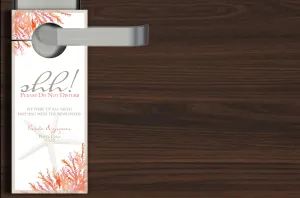 Personalized Wedding Door Hangers - Living Coral