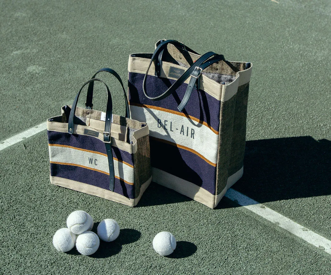 Petite Market Bag in Collegiate Blue Chenille with Adjustable Handle (035CHNNAH)
