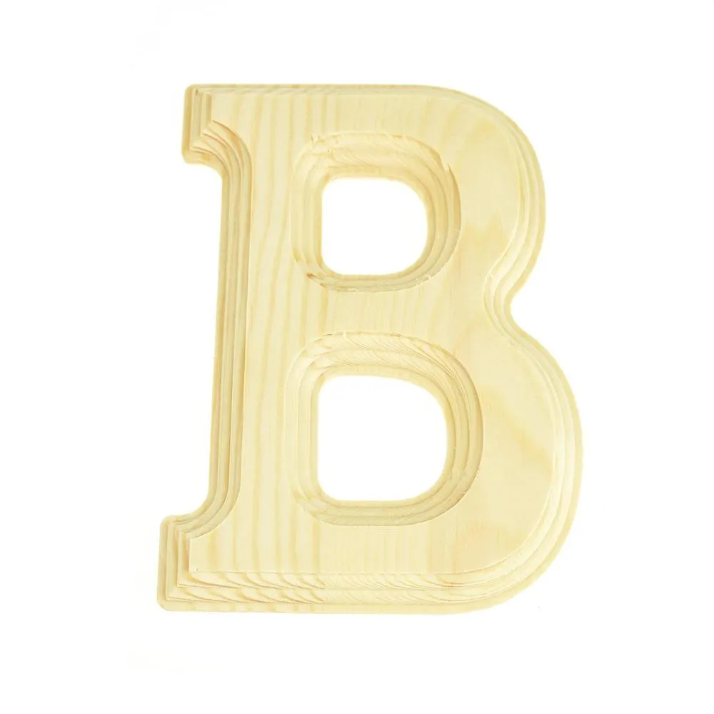Pine Wood Beveled Wooden Letters and Numbers, 5-13/16-inch, Natural