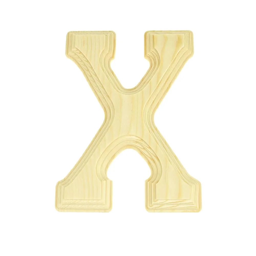 Pine Wood Beveled Wooden Letters and Numbers, 5-13/16-inch, Natural