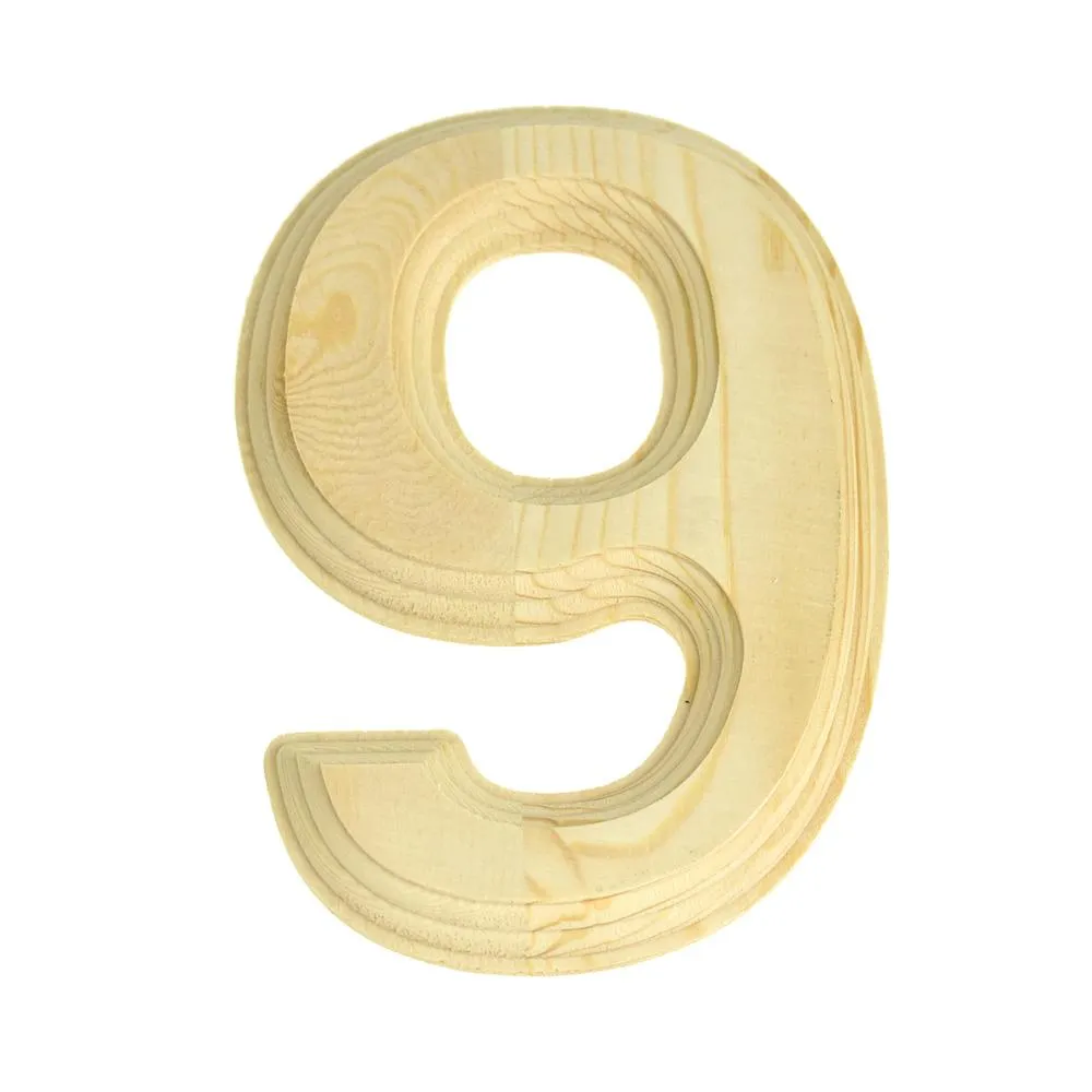 Pine Wood Beveled Wooden Letters and Numbers, 5-13/16-inch, Natural
