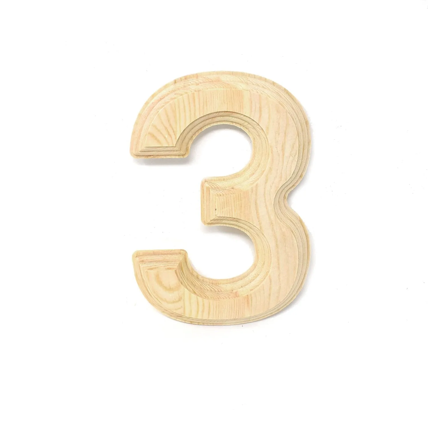 Pine Wood Beveled Wooden Letters and Numbers, 5-13/16-inch, Natural
