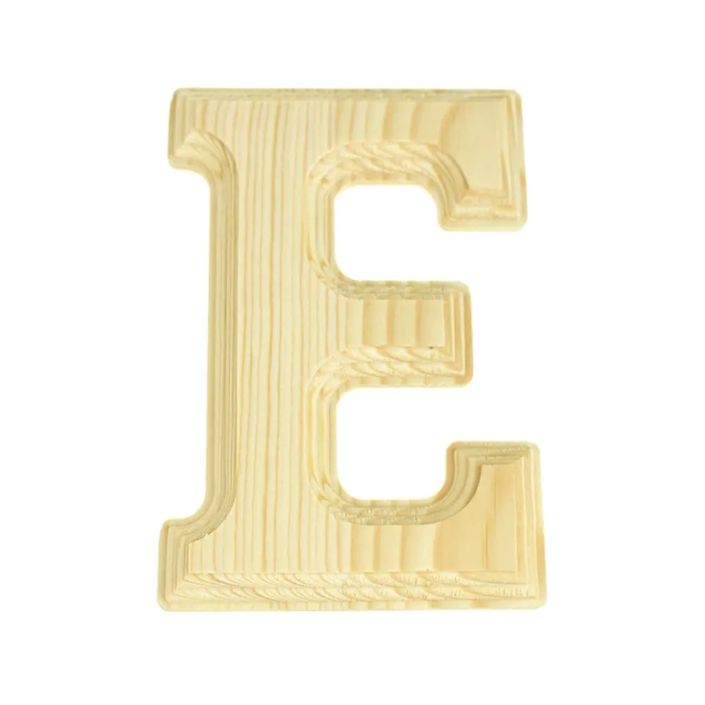 Pine Wood Beveled Wooden Letters and Numbers, 5-13/16-inch, Natural