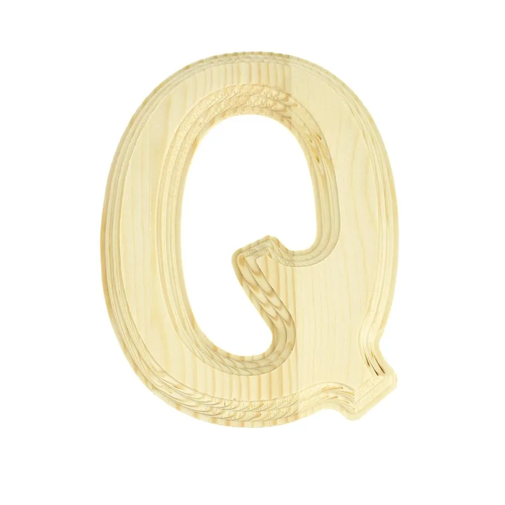 Pine Wood Beveled Wooden Letters and Numbers, 5-13/16-inch, Natural
