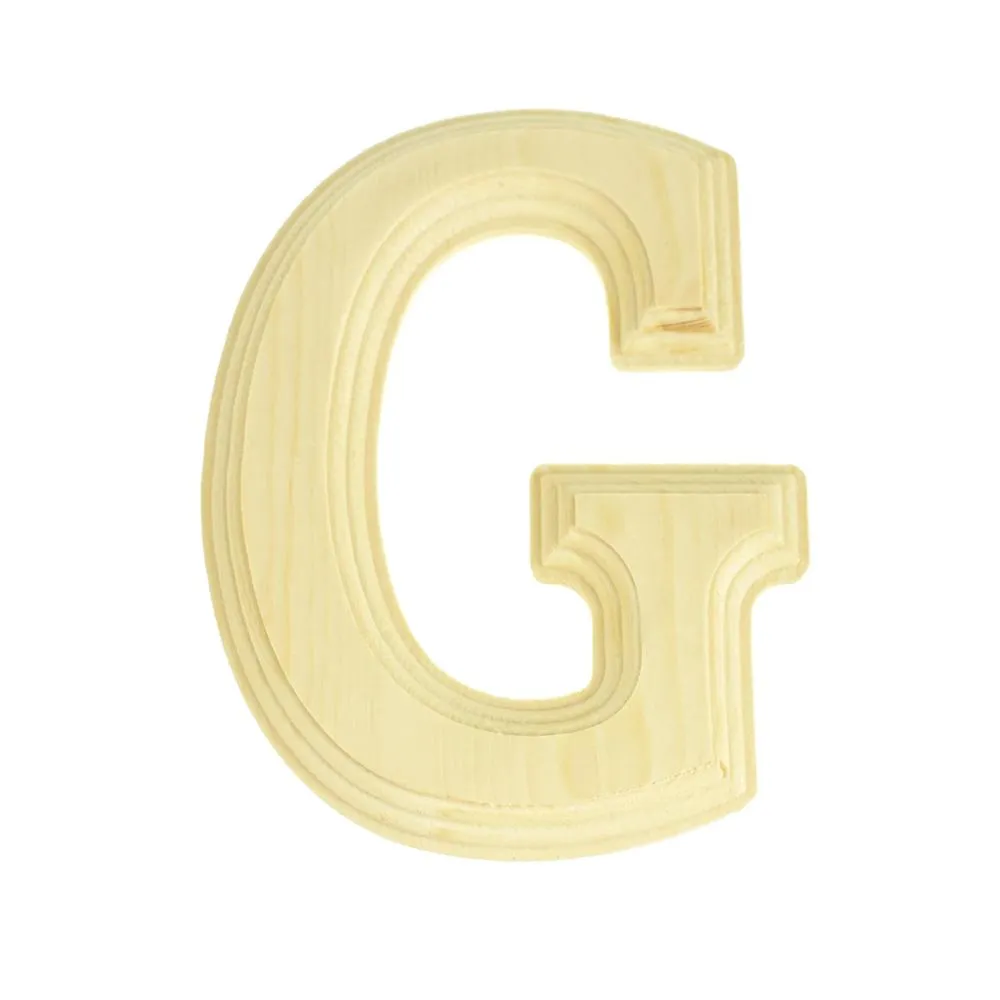 Pine Wood Beveled Wooden Letters and Numbers, 5-13/16-inch, Natural