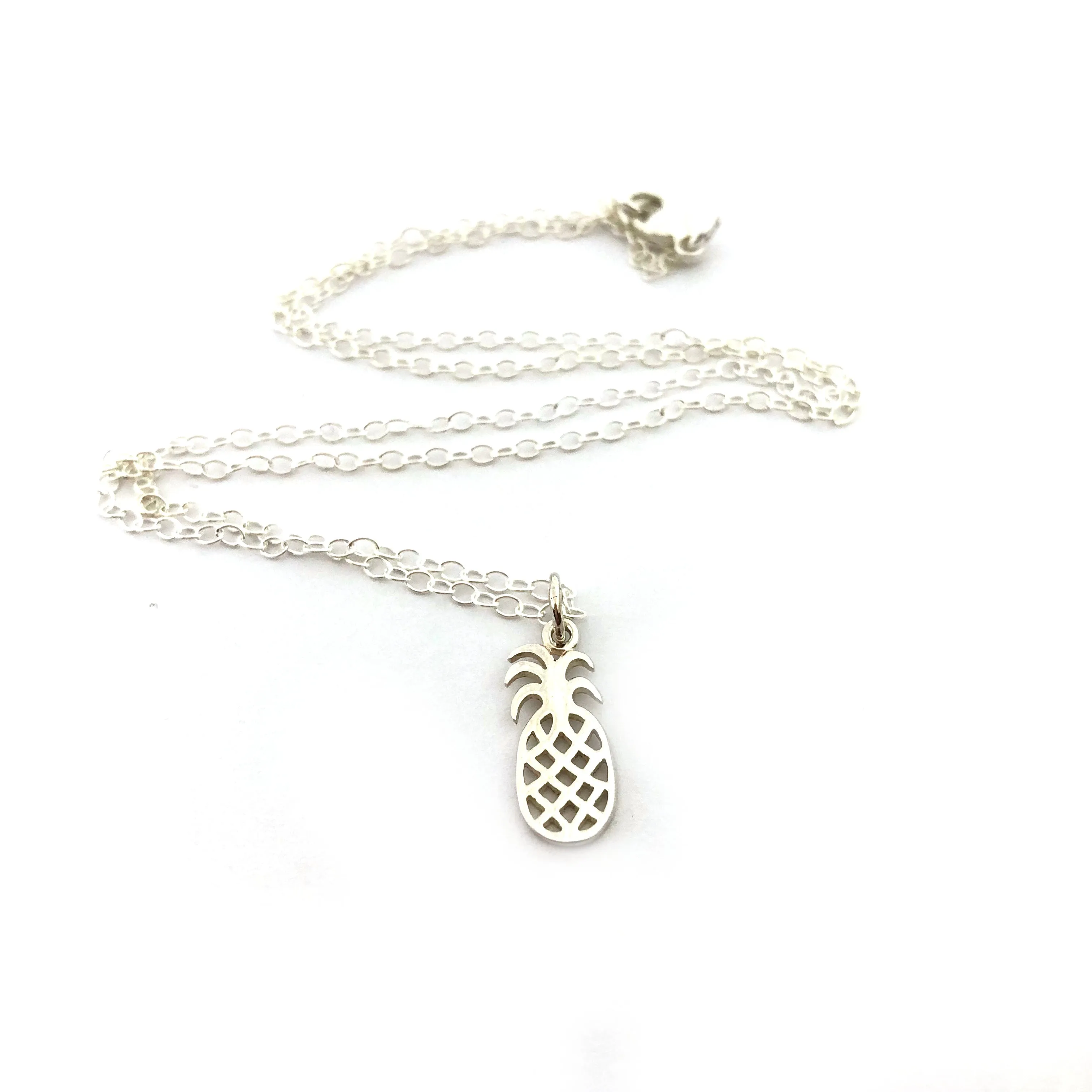 Pineapple Charm Necklace - Sterling Silver Jewelry