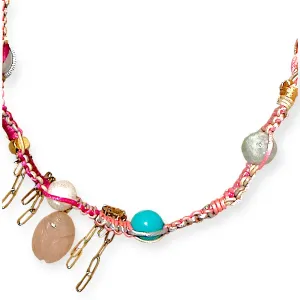 PINK BEACH BARBIE SCARAB ROCKER CHOKER