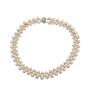 Pink Lentil Freshwater Pearl Necklace.