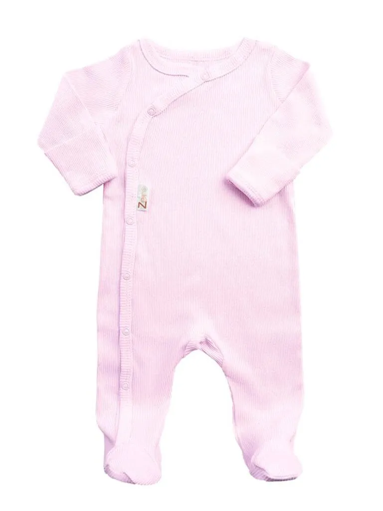 Pink Ribbed Sleepsuit