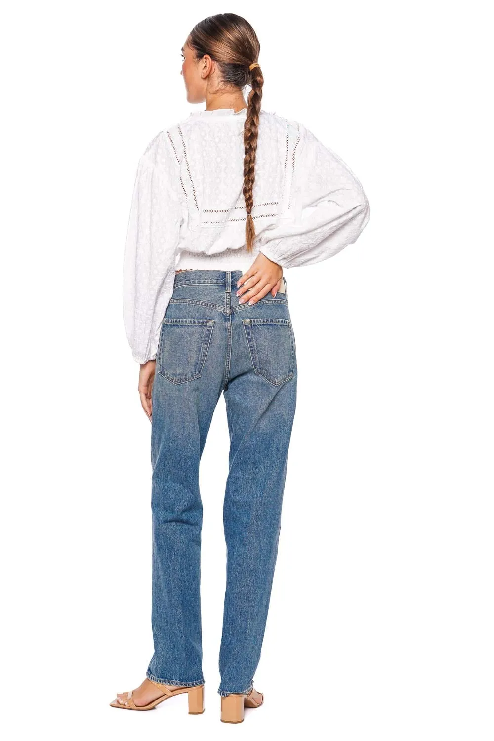 Pixi Embroidered Cotton Cropped Top