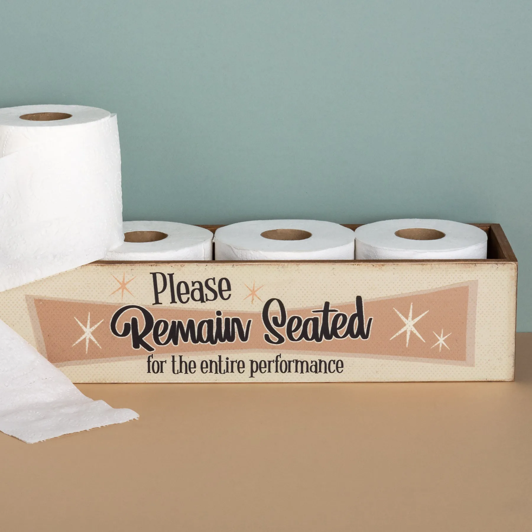 Please Remain Seated Toilet Paper Bin