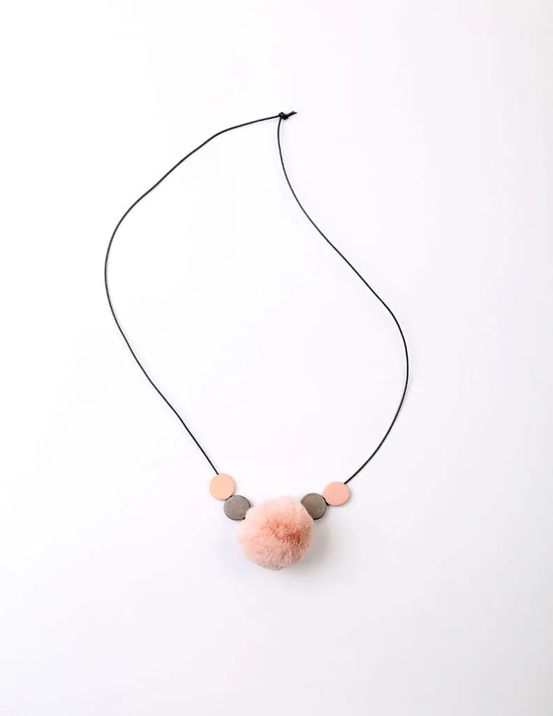 Pom-Pom Disk Necklace