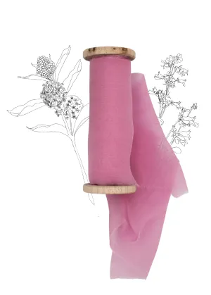 Prairie Smoke Pink Silk Gauze Ribbon