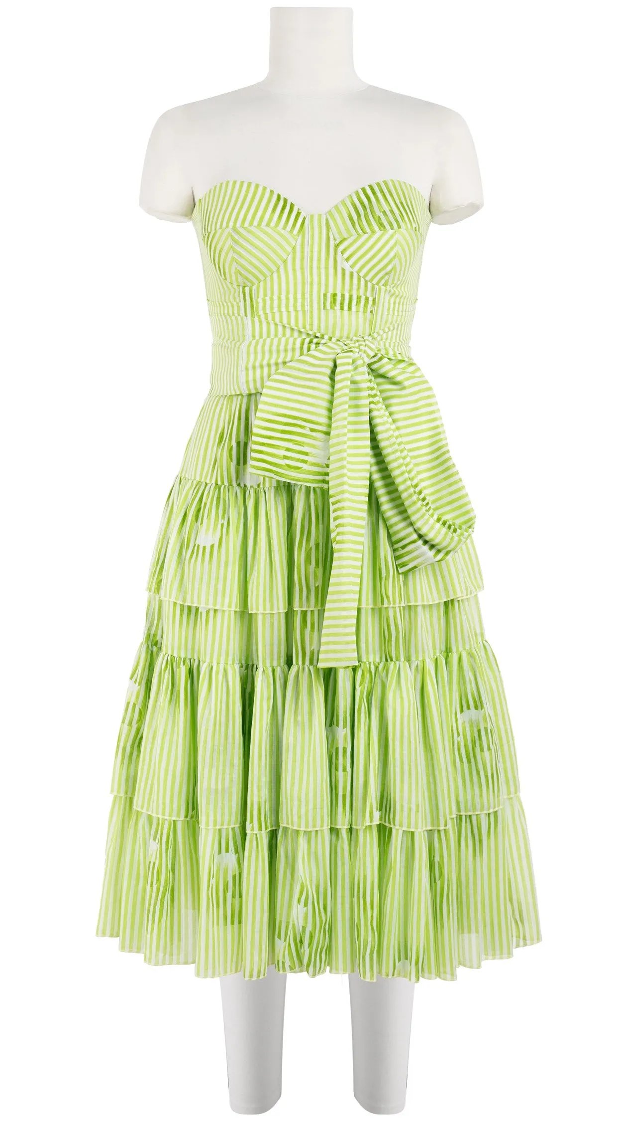 Preen Dress Bra Strapless Long Length Cotton Musola (Oxford Stripe)