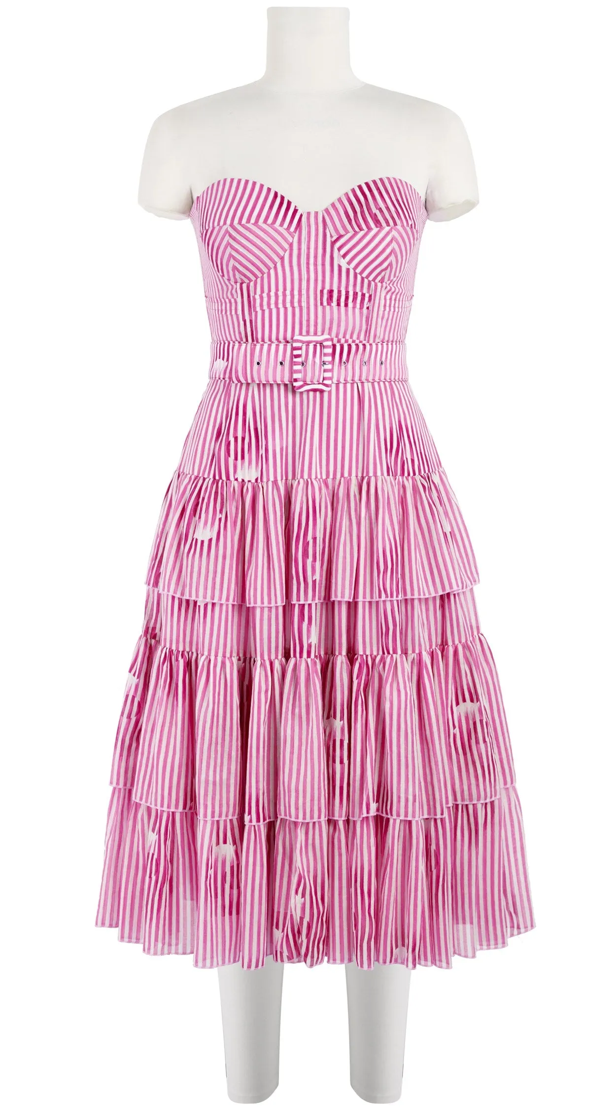 Preen Dress Bra Strapless Long Length Cotton Musola (Oxford Stripe)