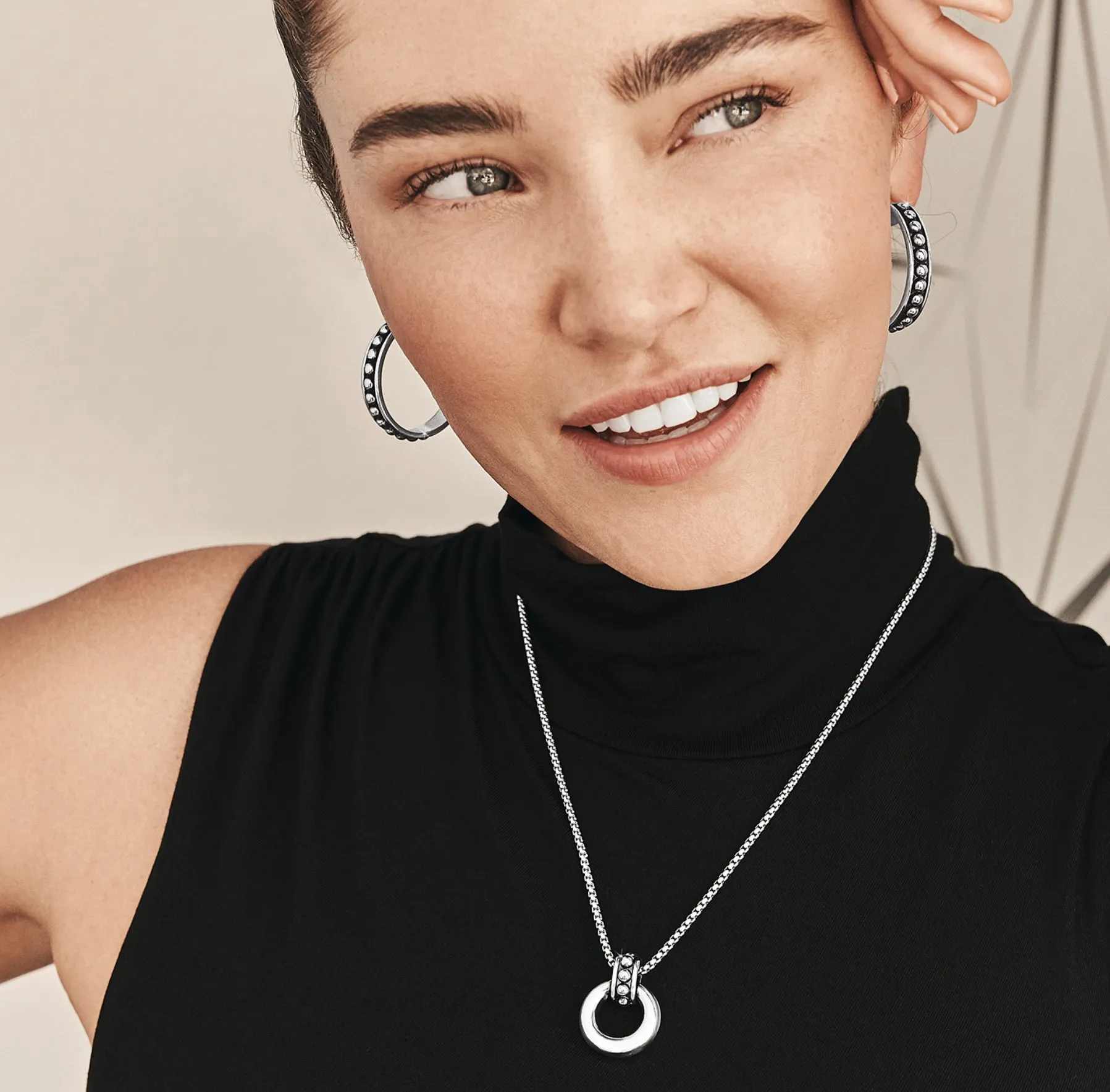 Pretty Tough Stud Ring Necklace