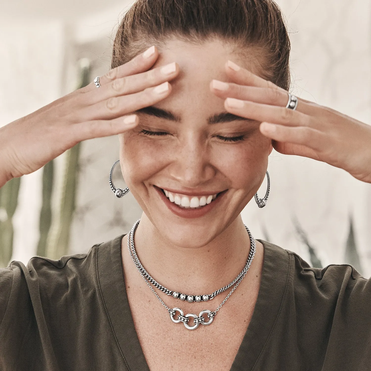 Pretty Tough Stud Trio Necklace - JM7418