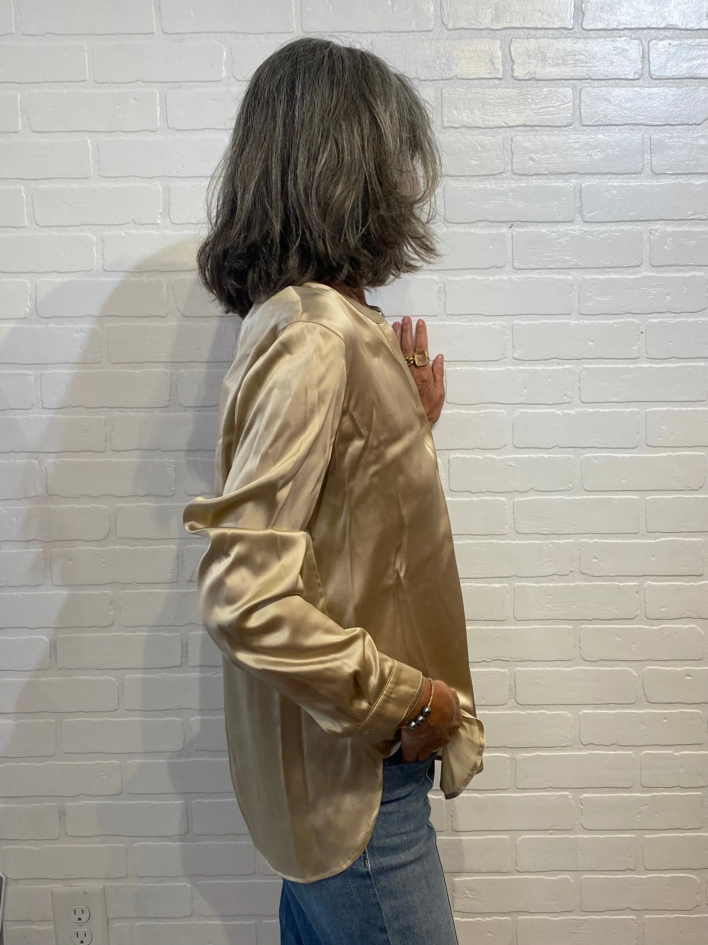 PT - Silk Mao Neck Blouse