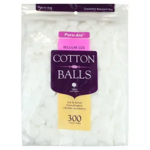 Pure-Aid 100% Cotton Balls | 300ct