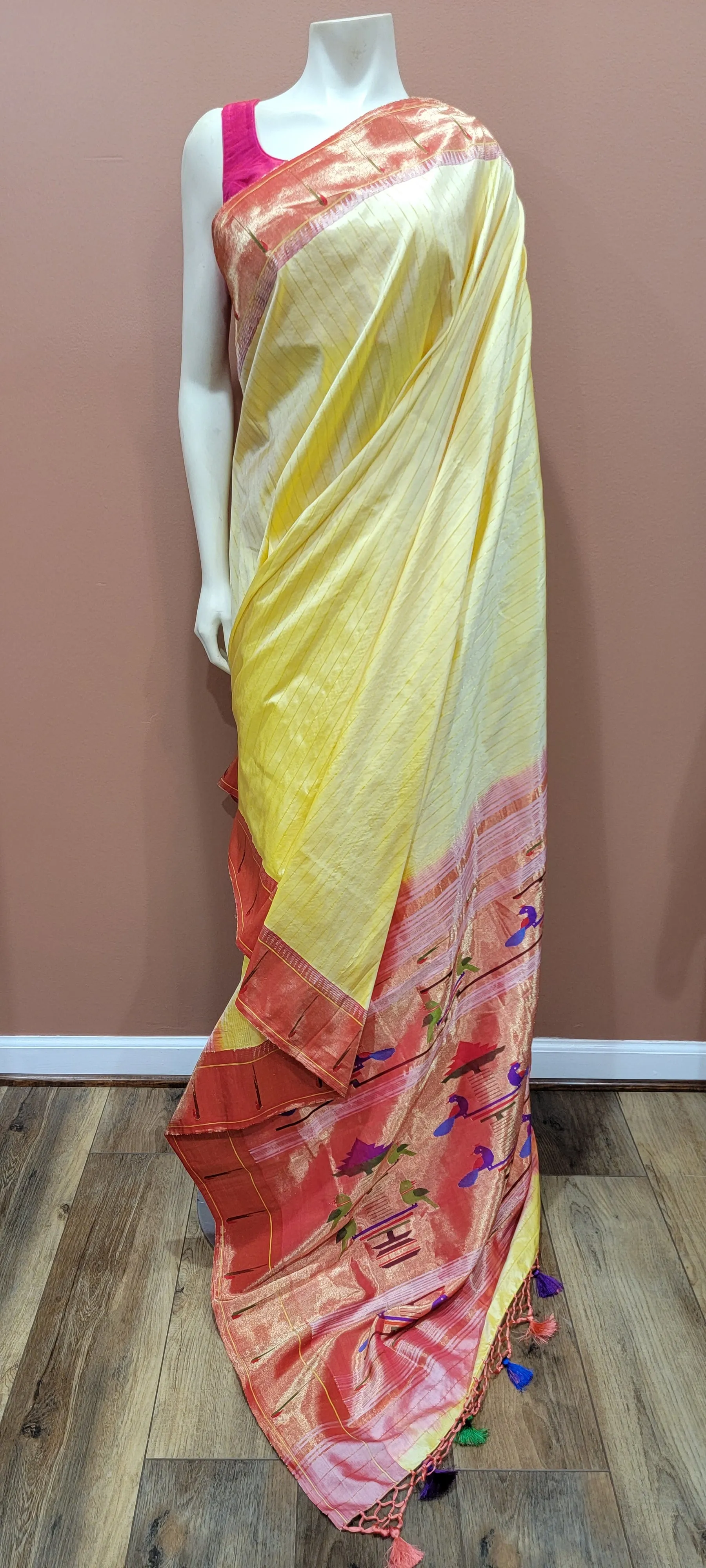 Pure Paitani Single Muniya Saree W/ Custom Blouse