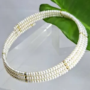 "Collar Me Beautiful" 16" Necklace - Pearls, 14K Gold