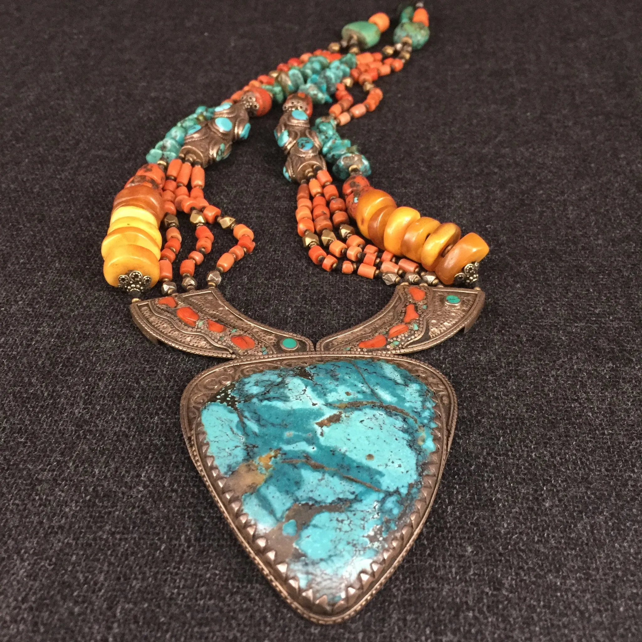 Rare Antique Tibetan 'Sharktooth' Necklace