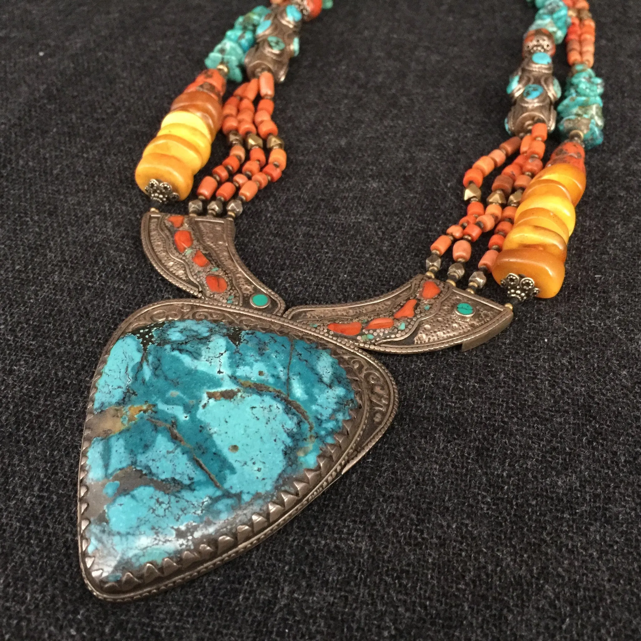Rare Antique Tibetan 'Sharktooth' Necklace