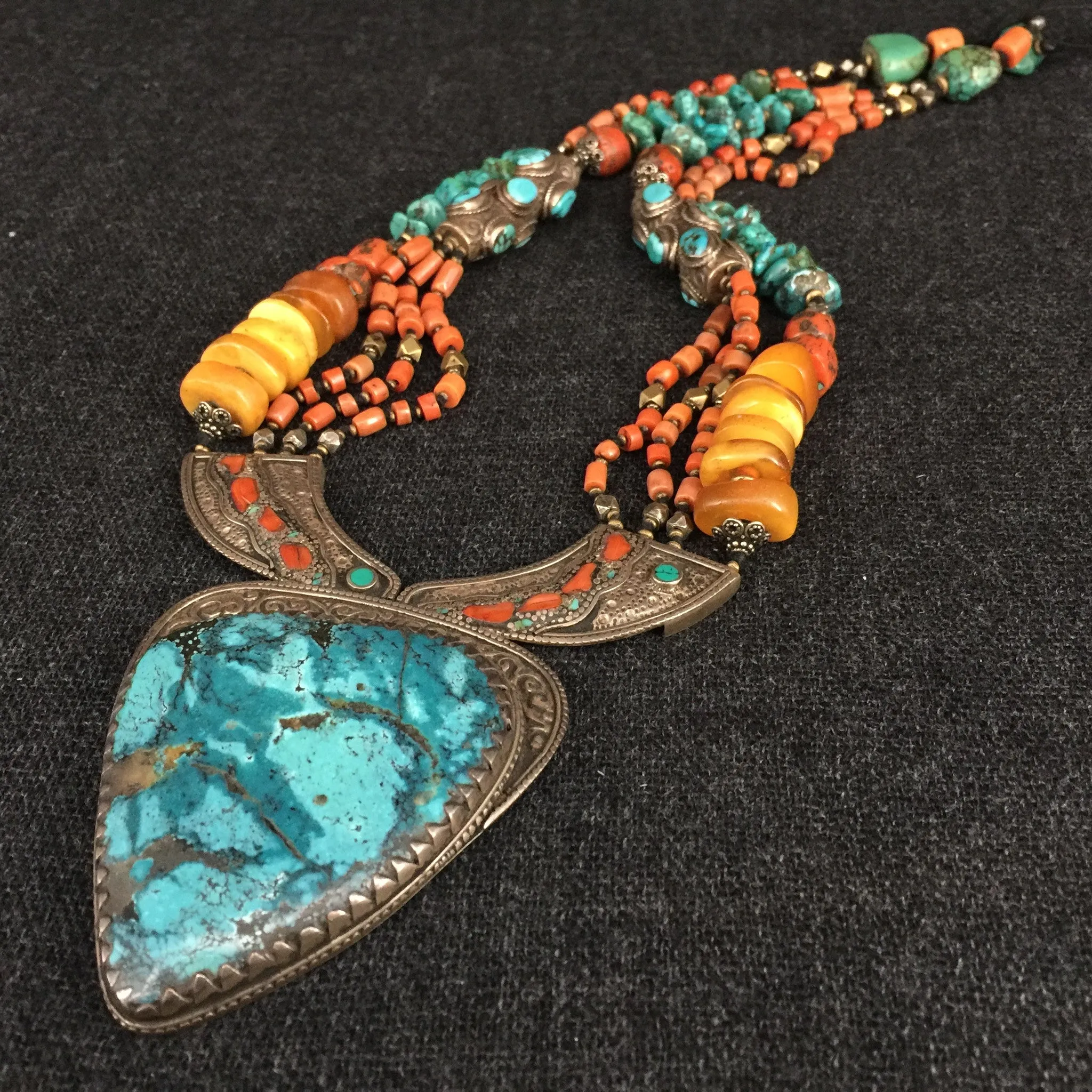 Rare Antique Tibetan 'Sharktooth' Necklace