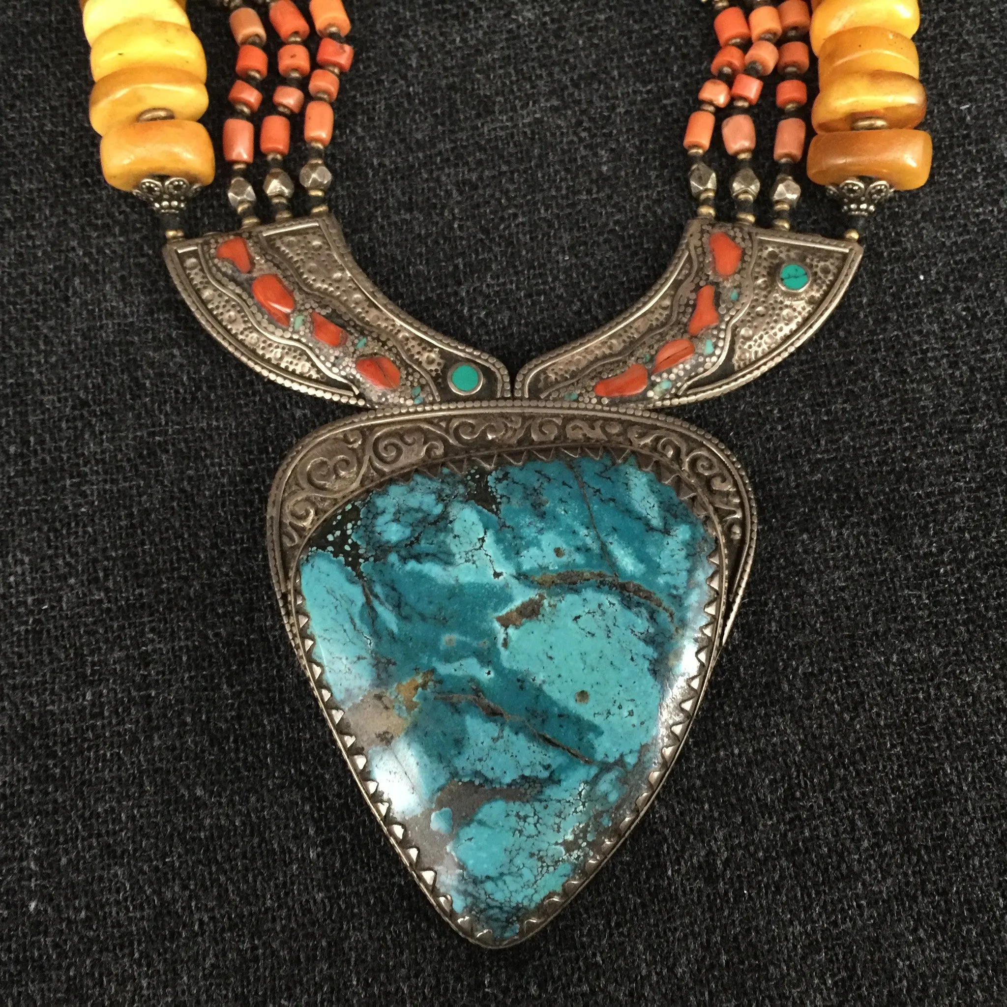 Rare Antique Tibetan 'Sharktooth' Necklace