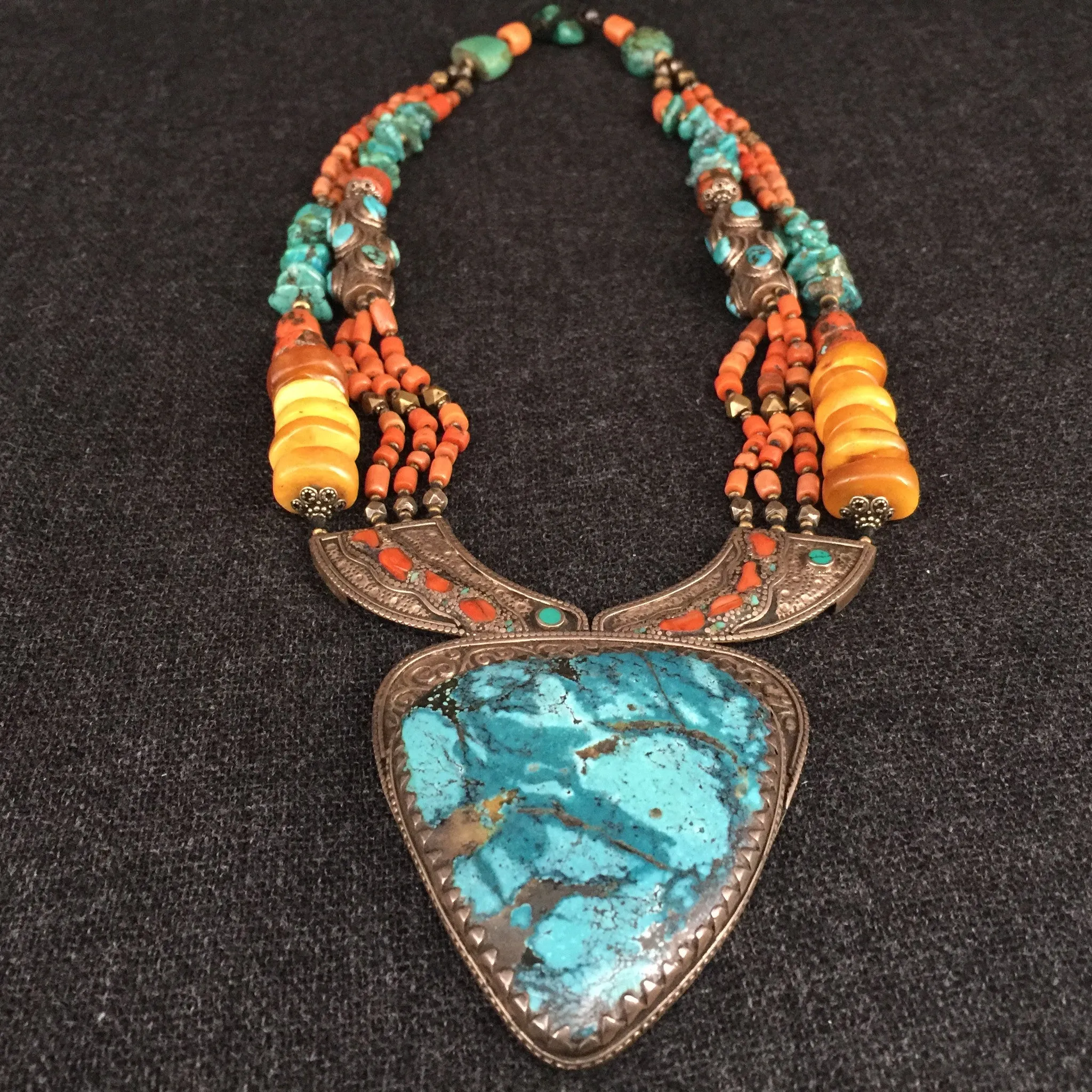 Rare Antique Tibetan 'Sharktooth' Necklace