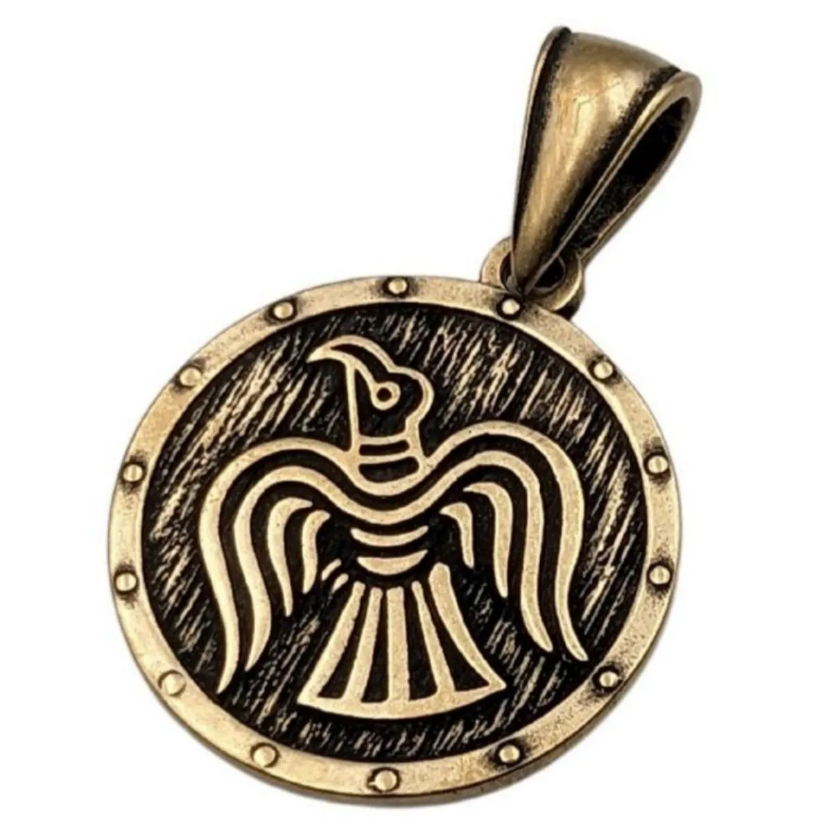 Raven Banner bronze pendant