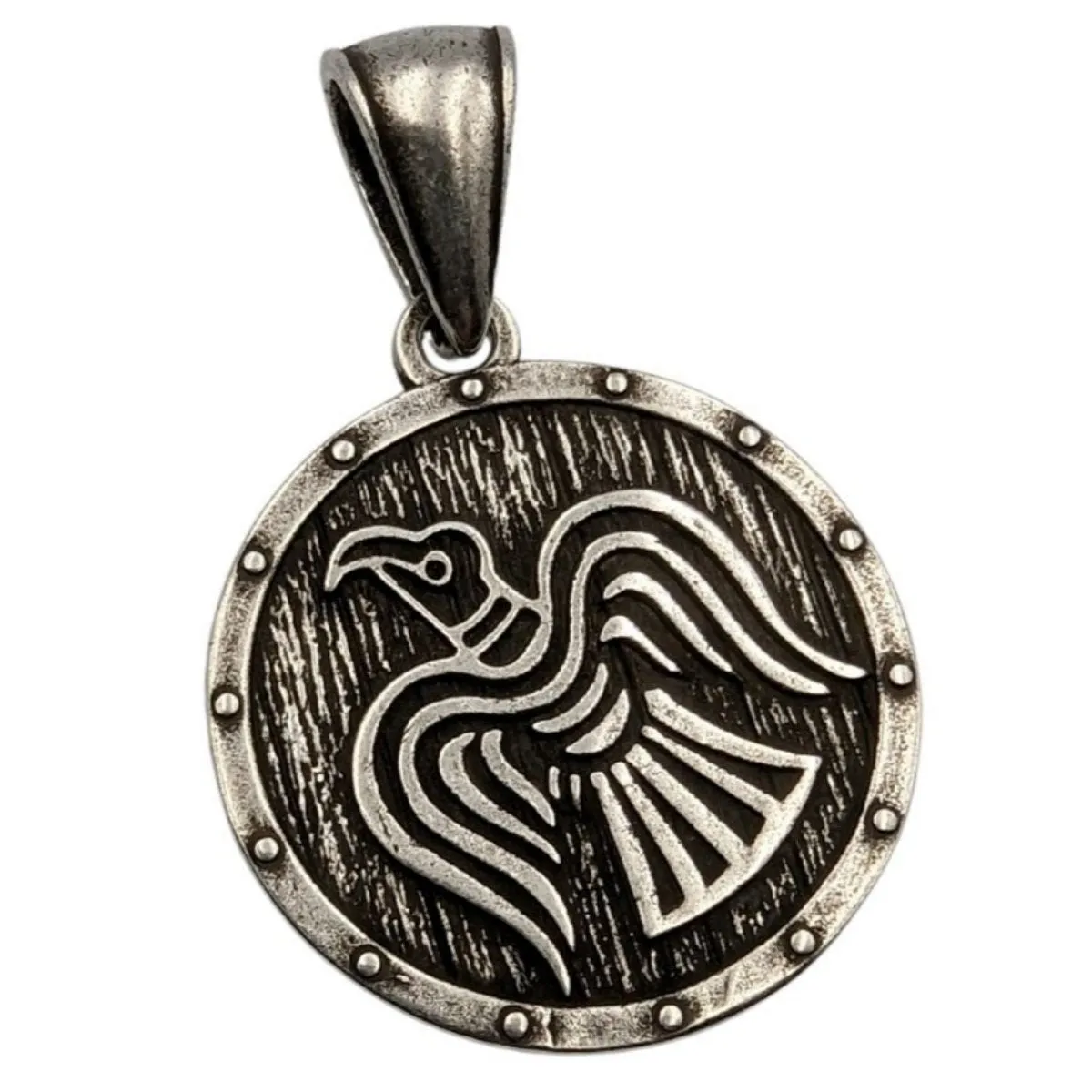 Raven Banner bronze pendant