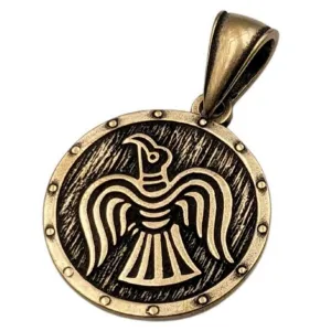 Raven Banner bronze pendant