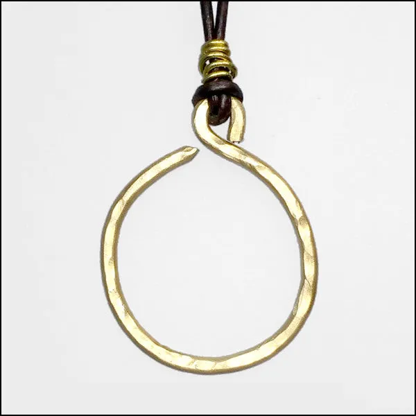 Raw Brass Circle Pendant