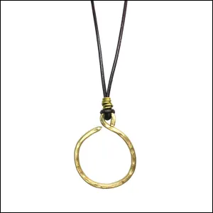 Raw Brass Circle Pendant