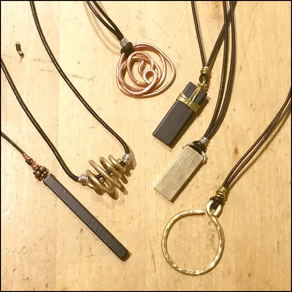 Raw Brass Circle Pendant